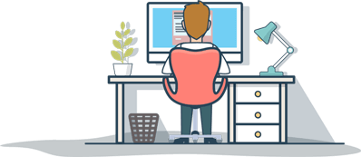 Illustration d’une personne travaillant devant un ordinateur
